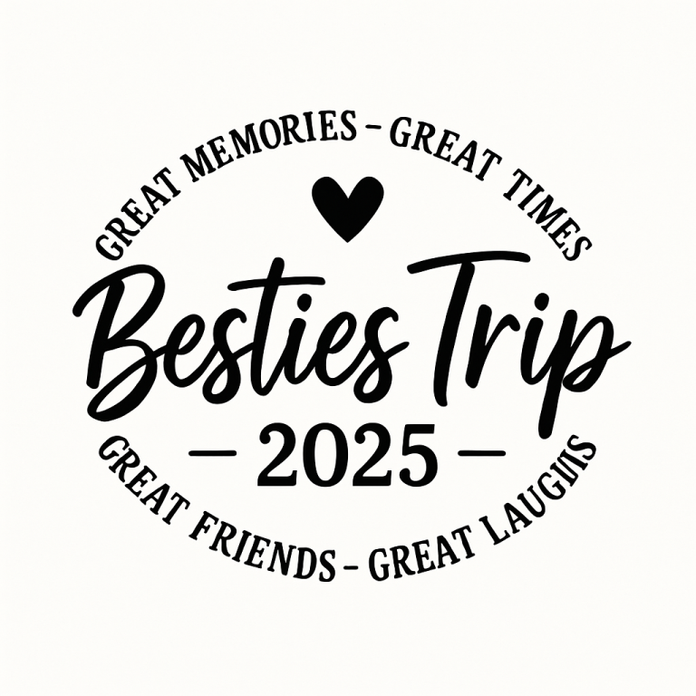 Besties Trip SVG, DXF, PNG, Jpg, Eps, Trendy Girl's Weekend Shirt Sublimation, Matching Friends Vacation Trip Outfit Design Silhouette