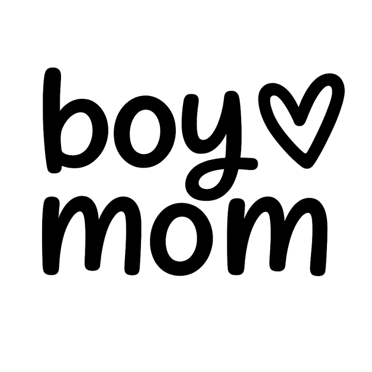 Boy Mom SVG: Mama Heart, Cricut Silhouette Cut File (Digital Download)