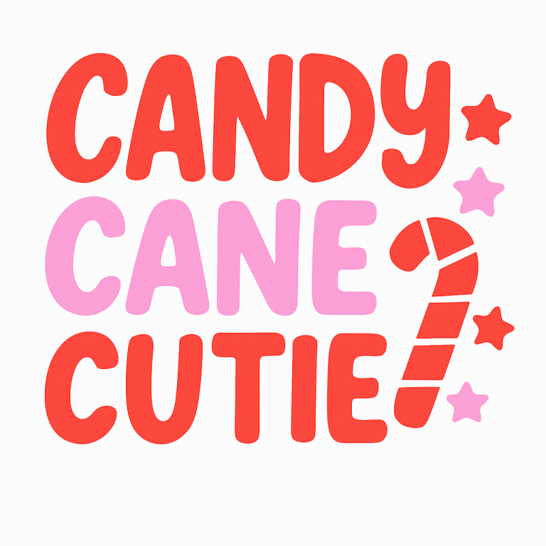 Candy Cane Cutie SVG: Retro Christmas Design (Digital Download)
