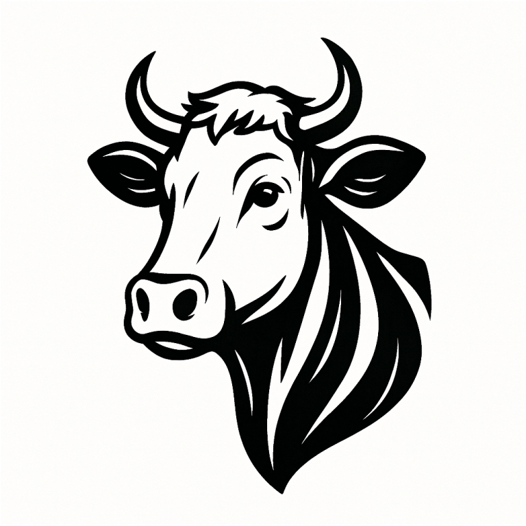 Cow Head SVG: Funny Heifer Face Vector (Digital Download)
