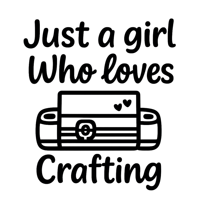 Crafting Girl SVG: Cricut Cut File, Craft Room Decor (Digital Download)