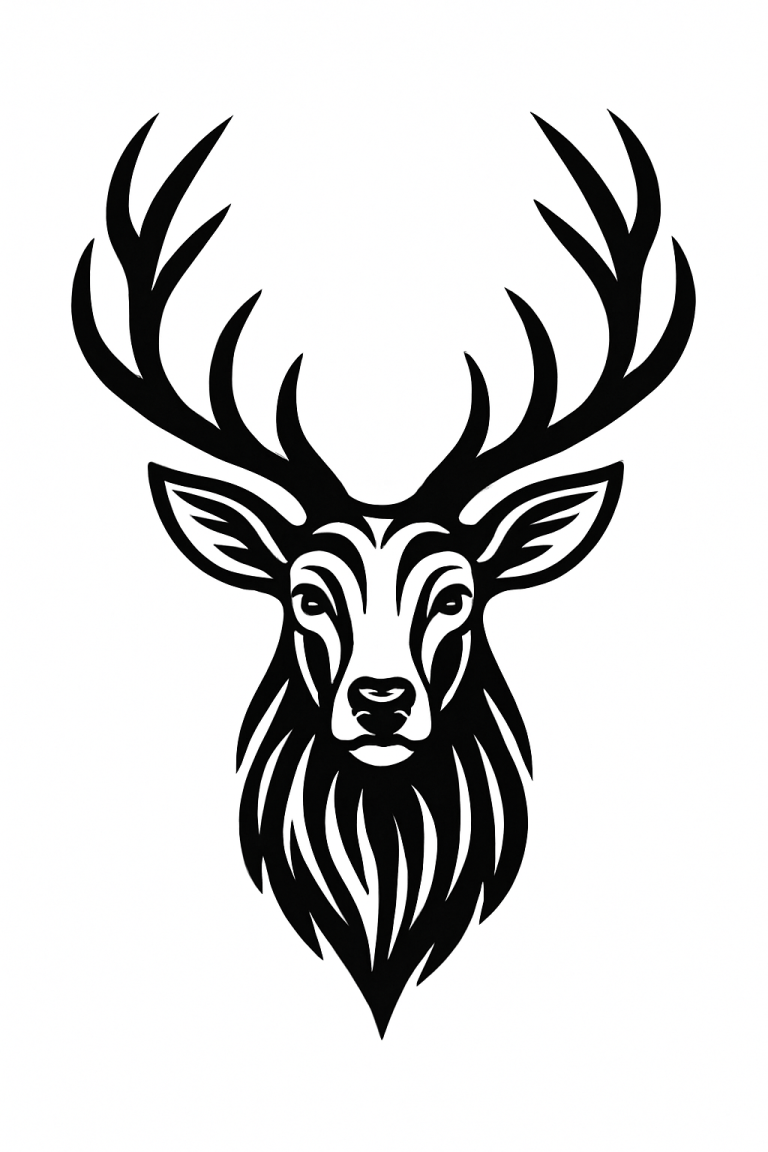 Deer Head Silhouette Svg, Png, Eps, Pdf Files (Digital Download)