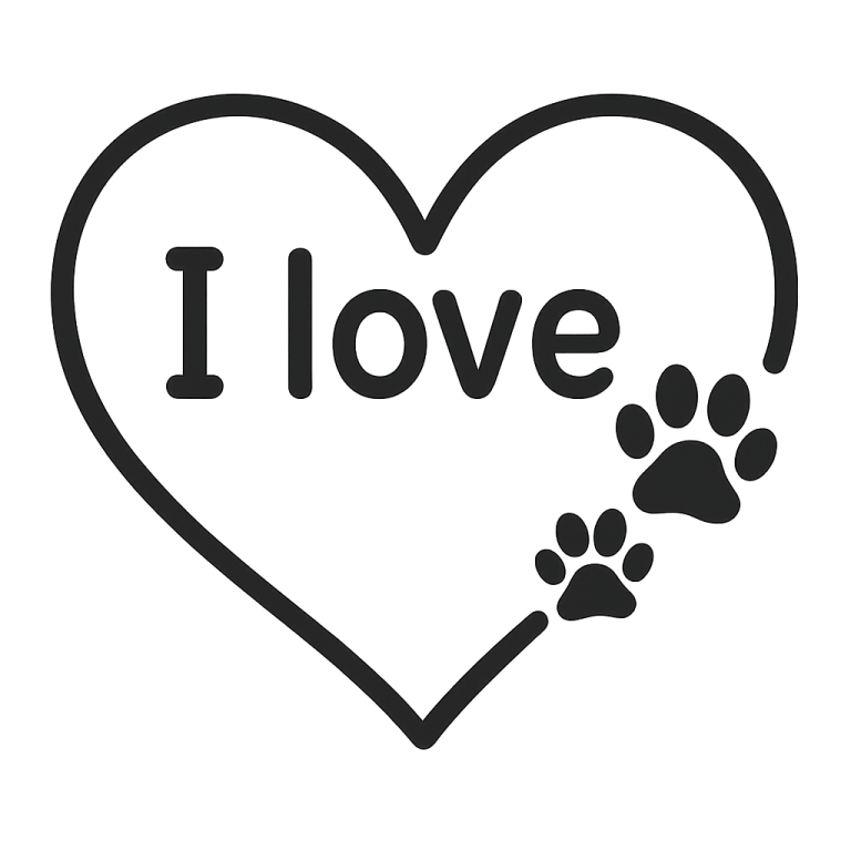 Dog Paw Heart SVG: Animal Print Cut Files (Digital Download)