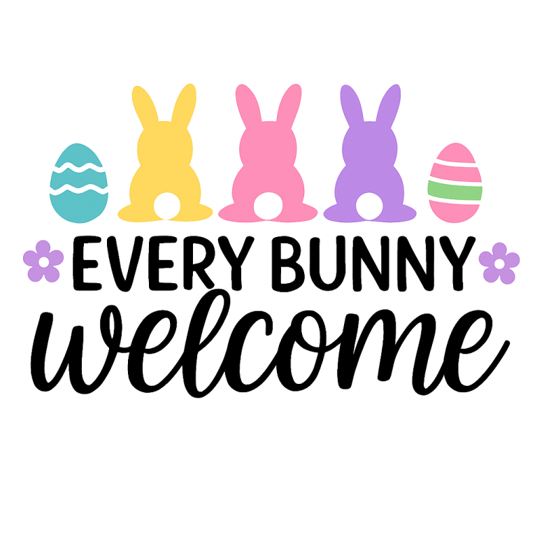Easter Bunny Welcome Sign SVG: Kids Easter Designs (Cut File)