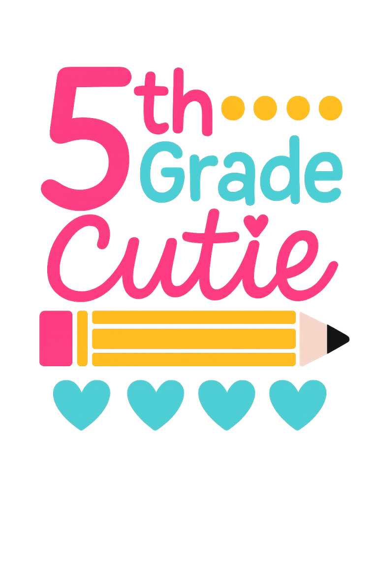 Fifth Grade Cutie SVG: School Shirt Design (Digital Files)