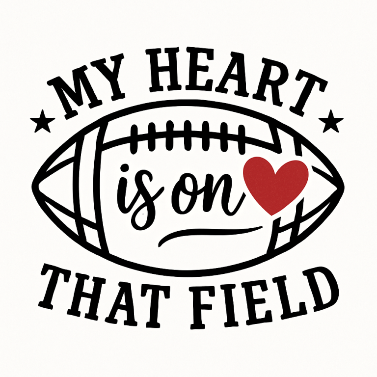 Football Mom SVG: My Heart Is On That Field (Digital Files)