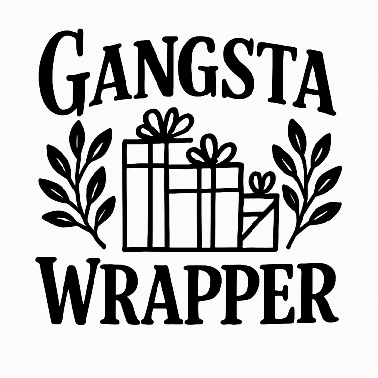 Gangsta Wrapper Svg Png Eps Pdf Files, Christmas Humor Svg, Funny Christmas Svg, Cricut Silhouette