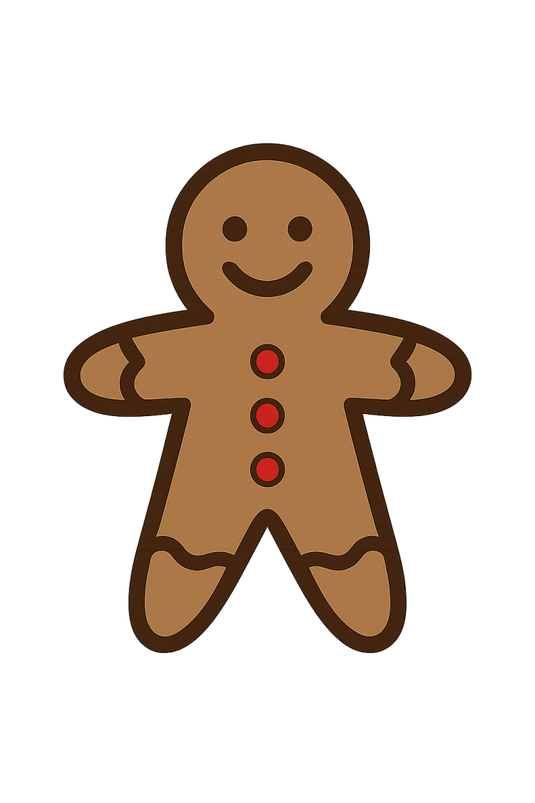 Gingerbread Man SVG: Christmas Cookie Cut File (Digital Download)