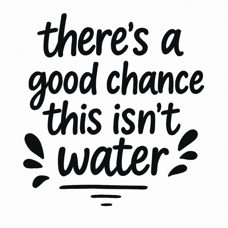 Good Chance This Isn't Water SVG, Water SVG, Water Bottle SVG, Koozies, Mugs, Tumblers, Hand-lettered quotes, Cricut Cut Files, Silhouette