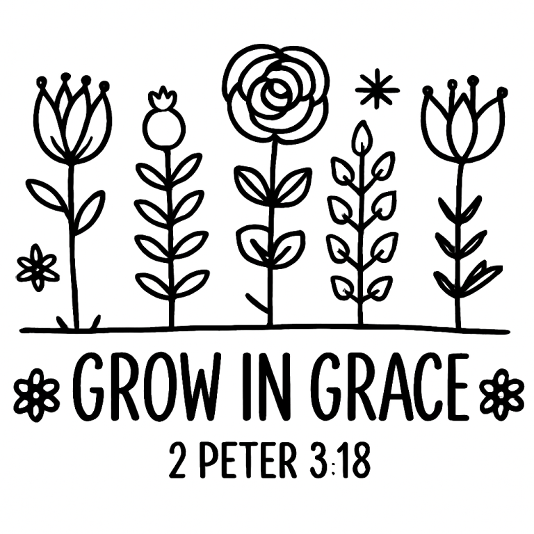 Grow In Grace Svg, Png, Eps, Pdf, Grow in Grace 2 Peter, Grace Svg, Grow Grace Svg, Christian Quotes Svg, Christian Flower Svg