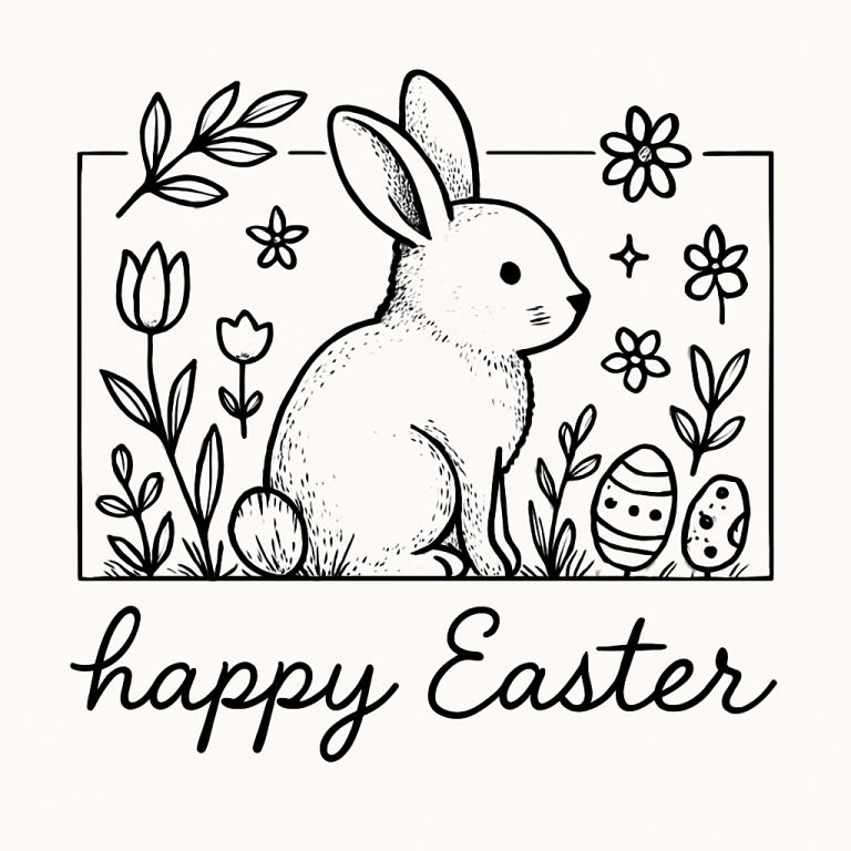 Happy Easter SVG, Easter SVG, Floral Bunny SVG, Spring Svg, Flowers Svg, Easter Shirt Svg, Files For Cricut, Sublimation Designs Downloads