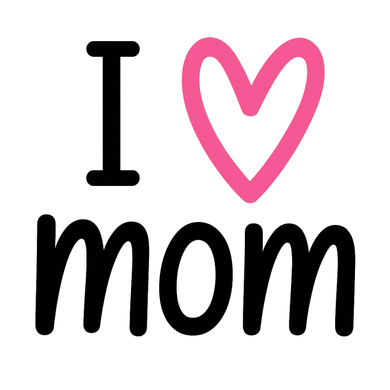 I Heart Mom SVG, Mothers Day Cut File (Digital Download)