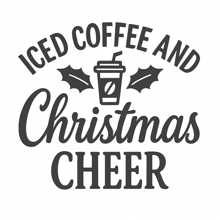 Iced Coffee And Christmas Cheer Svg, Png, Eps, Pdf Files, Coffee Christmas Svg, Christmas Coffee Svg, I Run On Coffee Svg