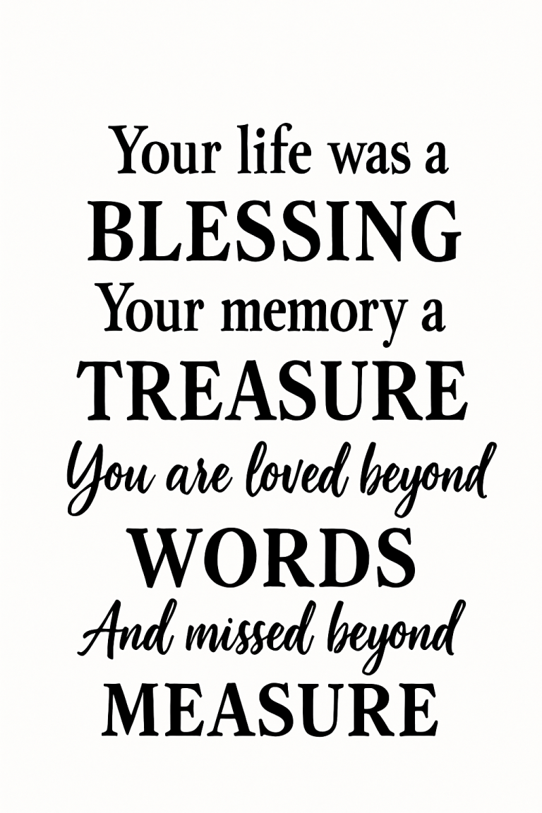 In Memory Svg: Your Life Was A Blessing (Digital Download)