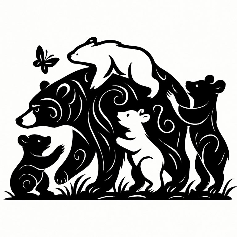 Mama Bear 5 Cubs Svg, Png, Eps, Pdf Files, Mama Bear Svg, 5 Cubs Svg, Bear Mama Svg, Mama Baby Bear Svg, Mom Life Svg, Mother's Day Svg