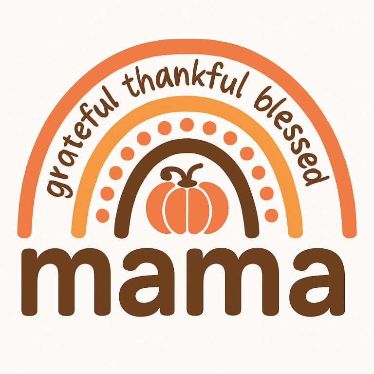Mama Fall Rainbow SVG: Thankful Grateful Design (Cut File)