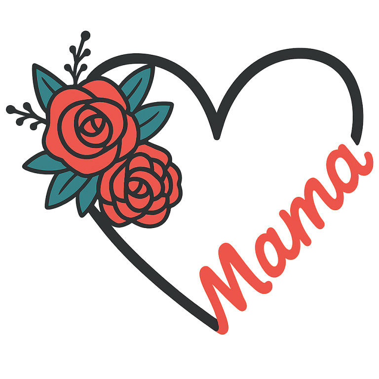 Mama Floral Heart SVG: Mother's Day Cricut Cut File (Digital Download)