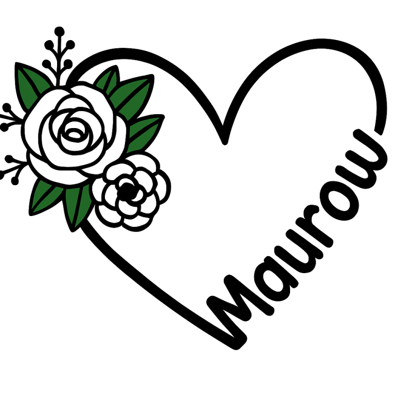 Mawmaw Floral Heart Frame SVG: Grandma Gift, Cricut, Silhouette (Digital Files)