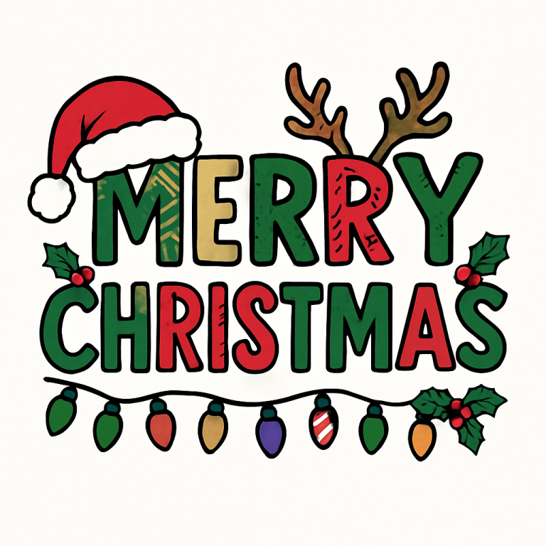 Merry Christmas SVG PNG: Christmas Clipart - Digital Download