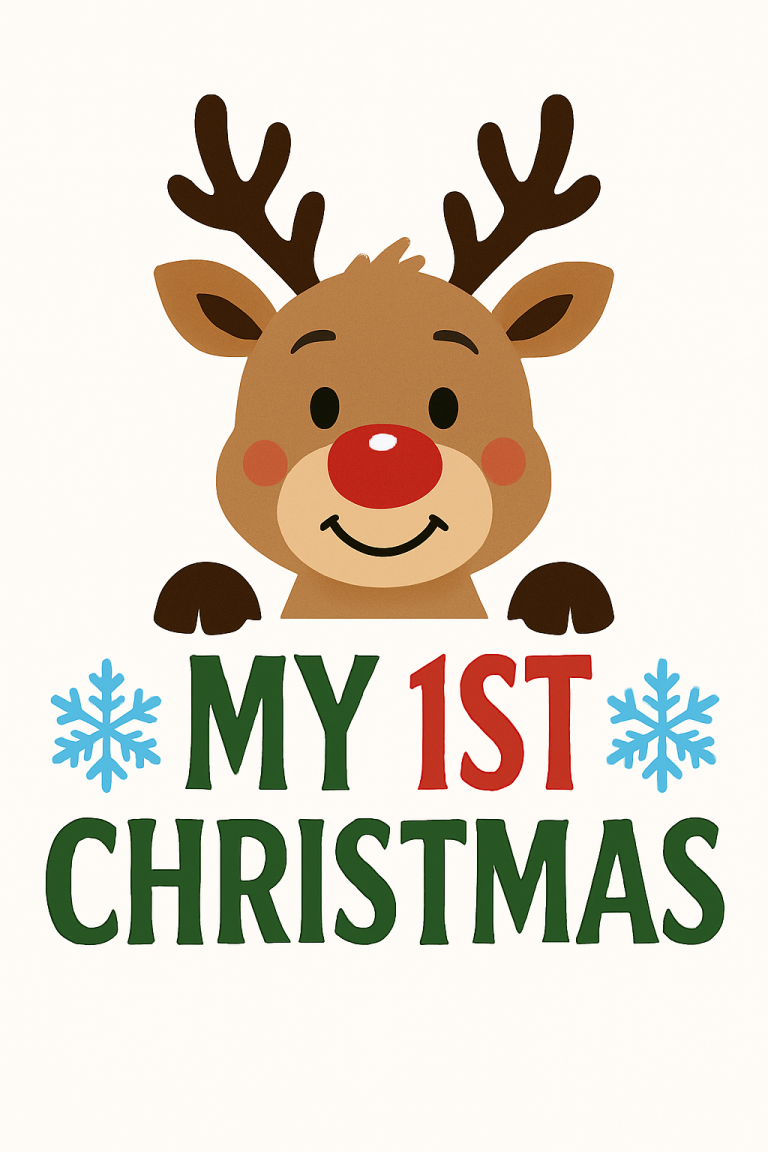 My 1st Christmas Svg Png Eps Pdf Files, My First Christmas Svg, First Christmas Svg, Christmas Reindeer Svg, Cricut Silhouette