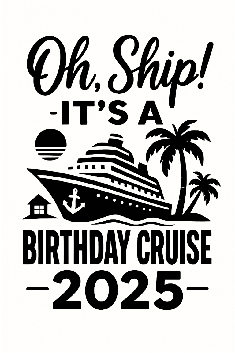 Oh Ship! It's A Birthday Trip 2025 Svg, Png, Eps, Pdf, Oh Ship Its A Birthday Trip Svg, Birthday Trip Svg