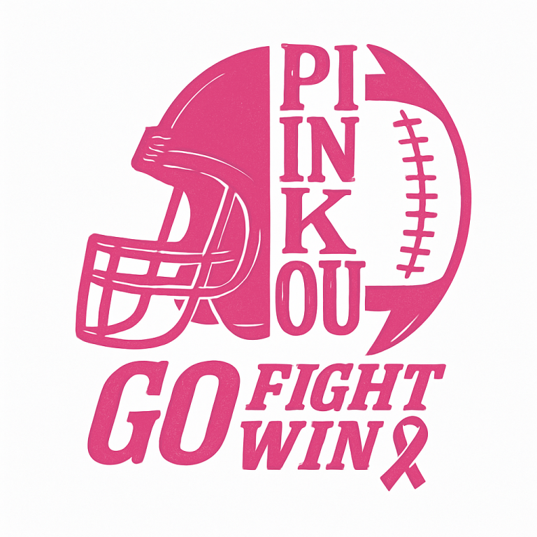Pink Out Football Breast Cancer SVG: Go Fight Win (Digital Download)