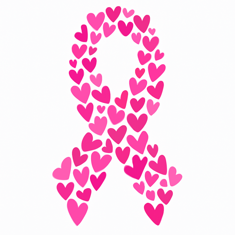 Pink Ribbon Heart SVG: Breast Cancer Awareness (Cut Files)