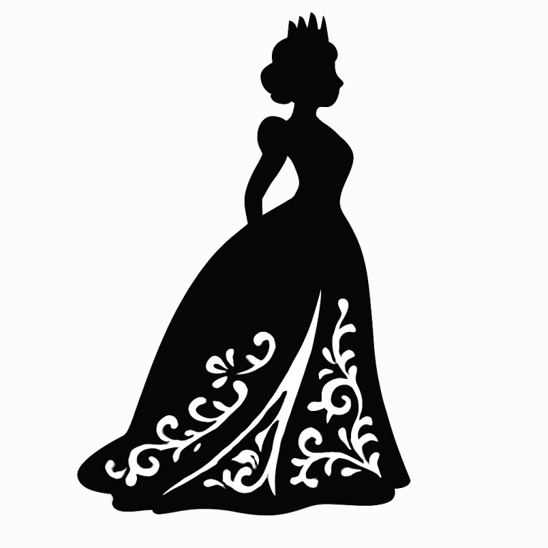 Queen Silhouette SVG: Princess Shirt, Crown Cut File (Digital Download)