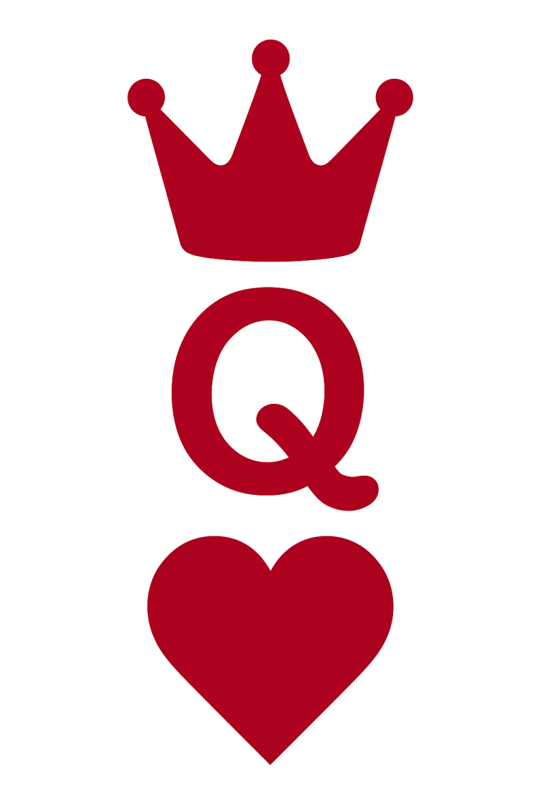 Queen of Hearts SVG: Crown Card Cut Files (Digital Download)