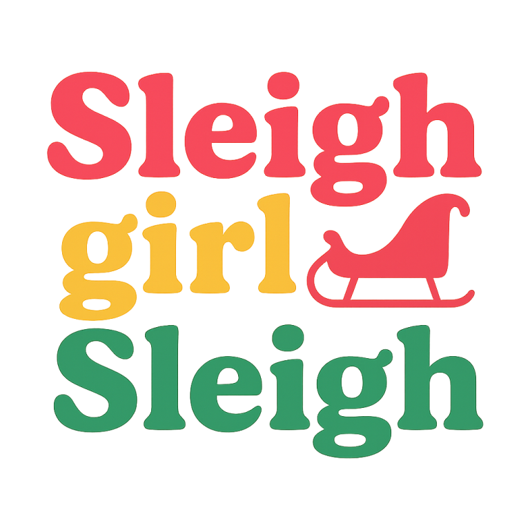 Retro Sleigh Girl SVG: Christmas Cut File (Digital Download)