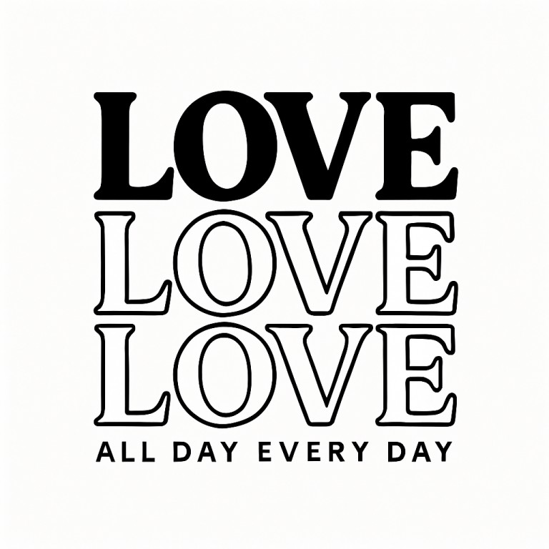 Retro Valentine SVG: Love All Day Design (Digital Download)