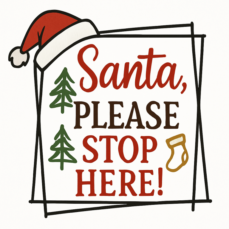 Santa Please Stop Here Svg Png Eps Pdf Files, Christmas Sign Svg, Christmas Svg, Cricut Silhouette