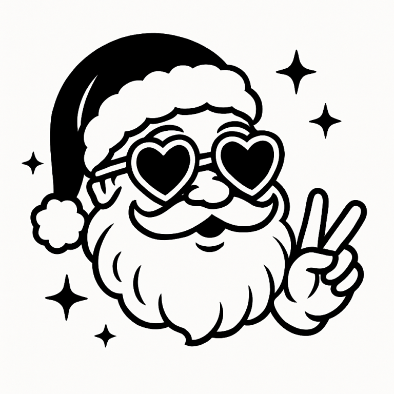 Santa SVG PNG: Christmas Santa Clipart - Cricut Silhouette, Digital Download