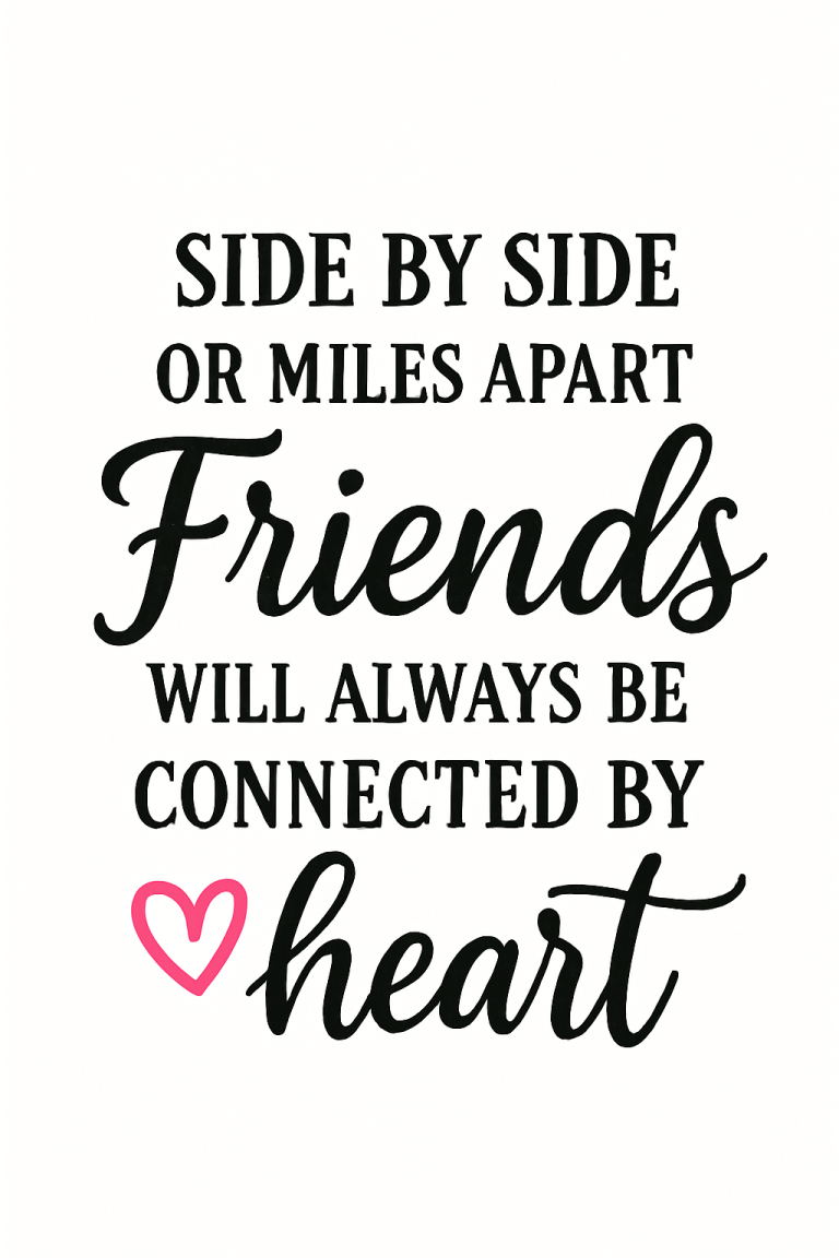 Side By Side Or Miles Apart Svg Png Eps Pdf Files, Friends Svg, Friends Svg File, Friends Quotes Svg, Friends Shirt Svg, Friends Mug Svg