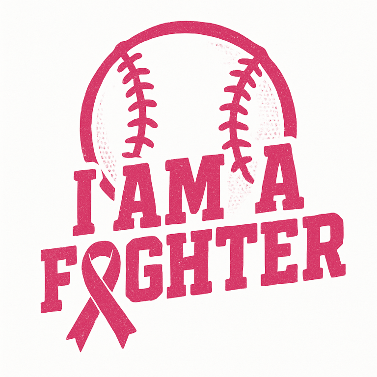 Softball Breast Cancer Awareness SVG: I Am A Fighter (Digital Download)