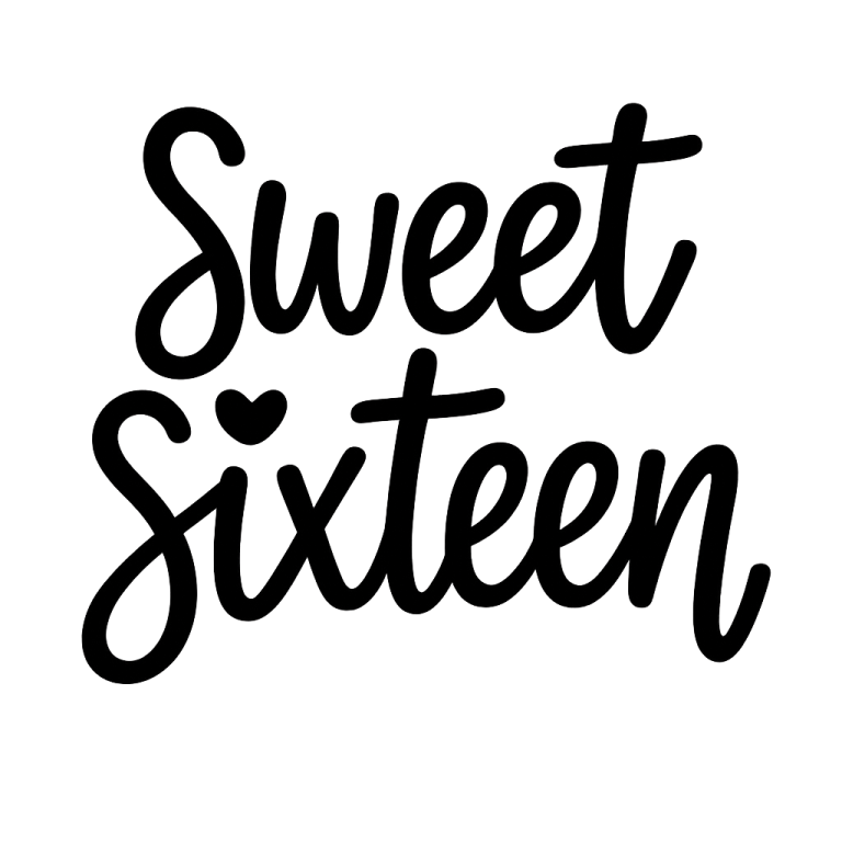 Sweet Sixteen SVG: Birthday Girl Cut File (Digital Download)