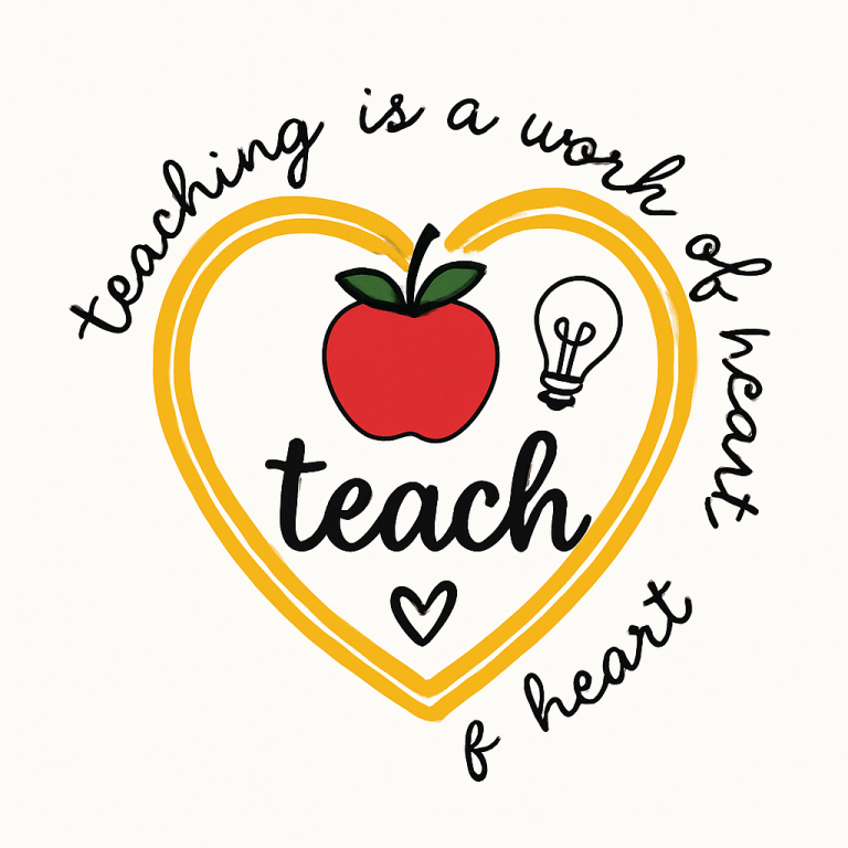 Teach Teaching is a work of heart PNG, Teacher PNG, Gifts for teacher PNG, Teacher Appreciation Png, Back to School Png, Sublimation Design