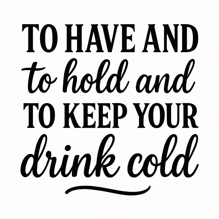 To Have And To Hold And To Keep Your Drink Cold Svg, Png, Eps, Pdf Files