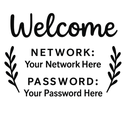 Wifi Sign SVG, Wifi Password svg, Welcome Wifi Sign svg, Welcome svg, dxf, png instant download, Wifi Password Sign svg, Sign Making svg
