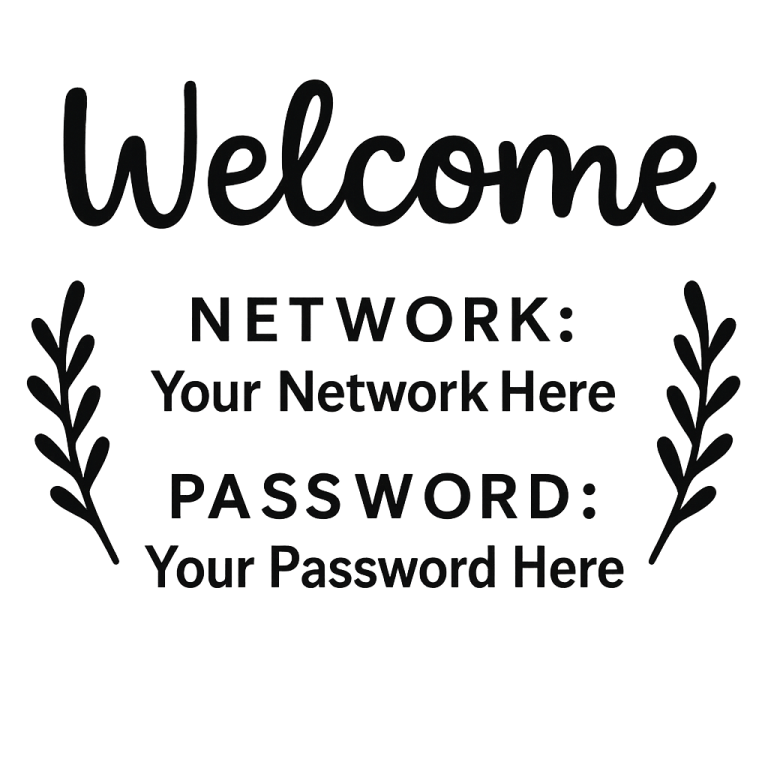 Wifi Sign SVG, Wifi Password svg, Welcome Wifi Sign svg, Welcome svg, dxf, png instant download, Wifi Password Sign svg, Sign Making svg