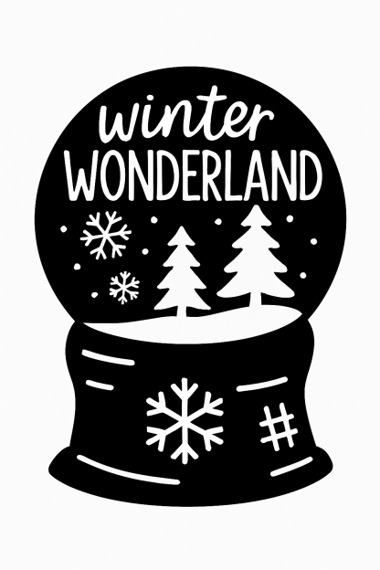 Winter Wonderland Snow Globe SVG: Christmas Cut File (Digital Download)