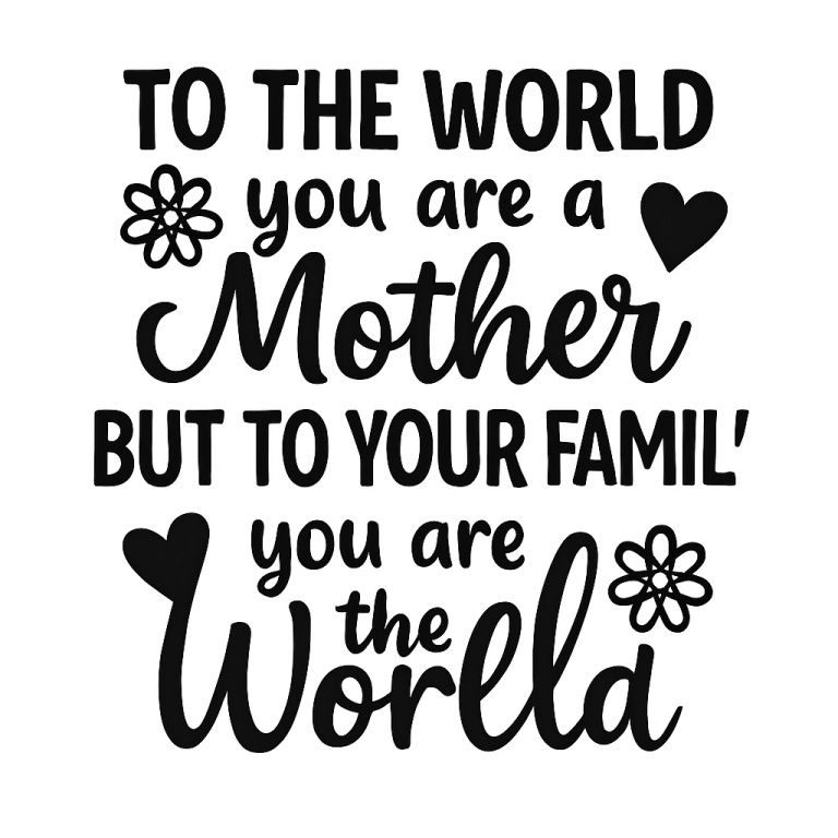 You Are The World Mother SVG - Mom Shirt Cut File (Digital Download)