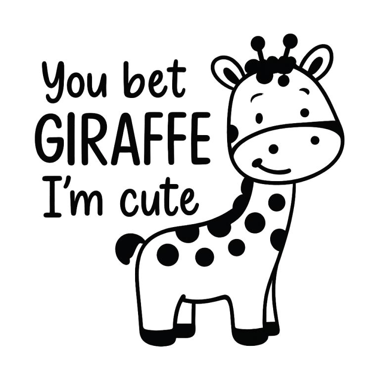 You Bet Giraffe I'm Cute SVG, Funny Baby svg, Baby Giraffe svg, Newborn svg, dxf, png instant download, Newborn Quote svg, Toddler svg, SVG