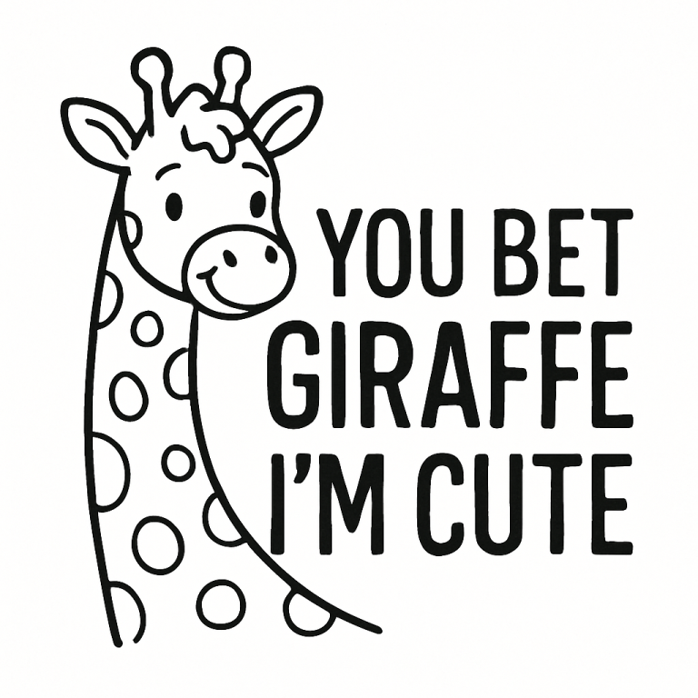 You Bet Giraffe I'm Cute Svg, Png, Eps, Pdf File, You Bet Giraffe, Baby Giraffe Svg, Baby Giraffe File, Baby Giraffe Head Png