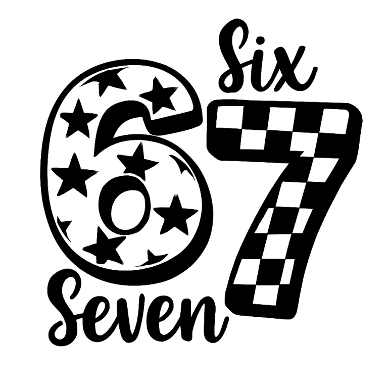 67 Meme SVG PNG Cut Files - Gen Alpha Trendy Designs (Digital Download)