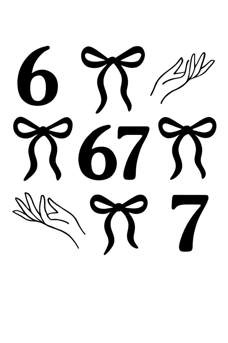 67 Meme Svg, Cute 67 Svg, Six Seven Svg, Six Seven Shirt, Coquette Bow Svg, Sarcastic Svg, Halloween Svg, Cut File For Cricut, Gift For Her