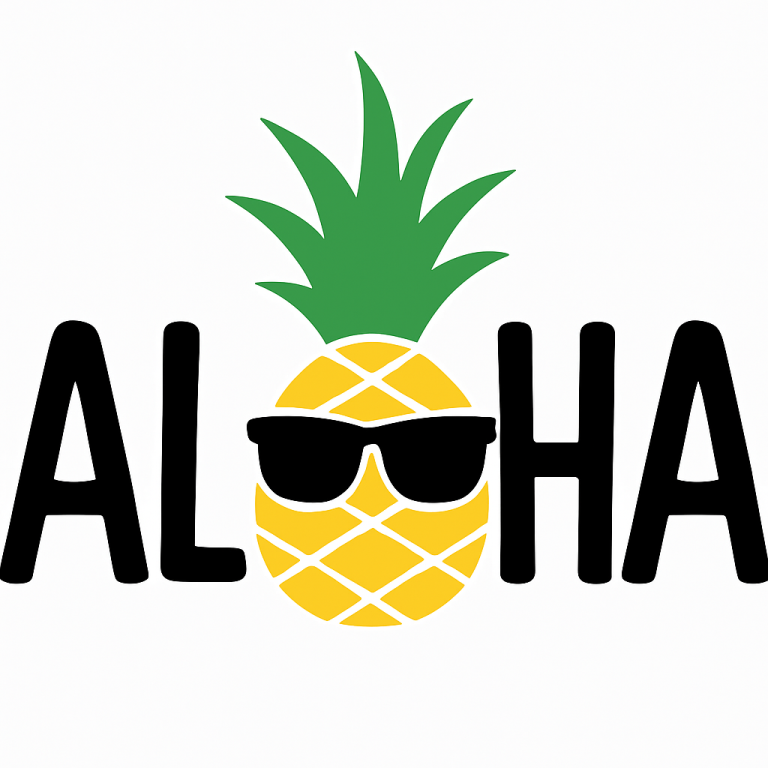 Aloha - Instant Digital Download - svg, png, dxf, and eps files included! Pineapple, Sunglasses, Spring Break, Summer Vacation