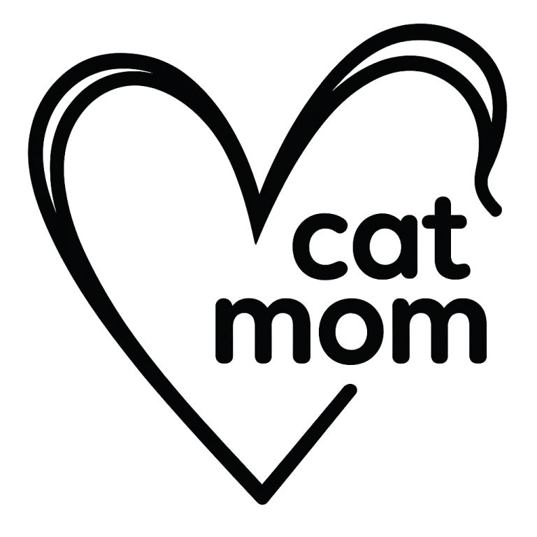 Cat Mom Heart - Instant Digital Download - svg, png, dxf, and eps files included! Gift Idea, Hand Drawn Heart, Doodle Heart