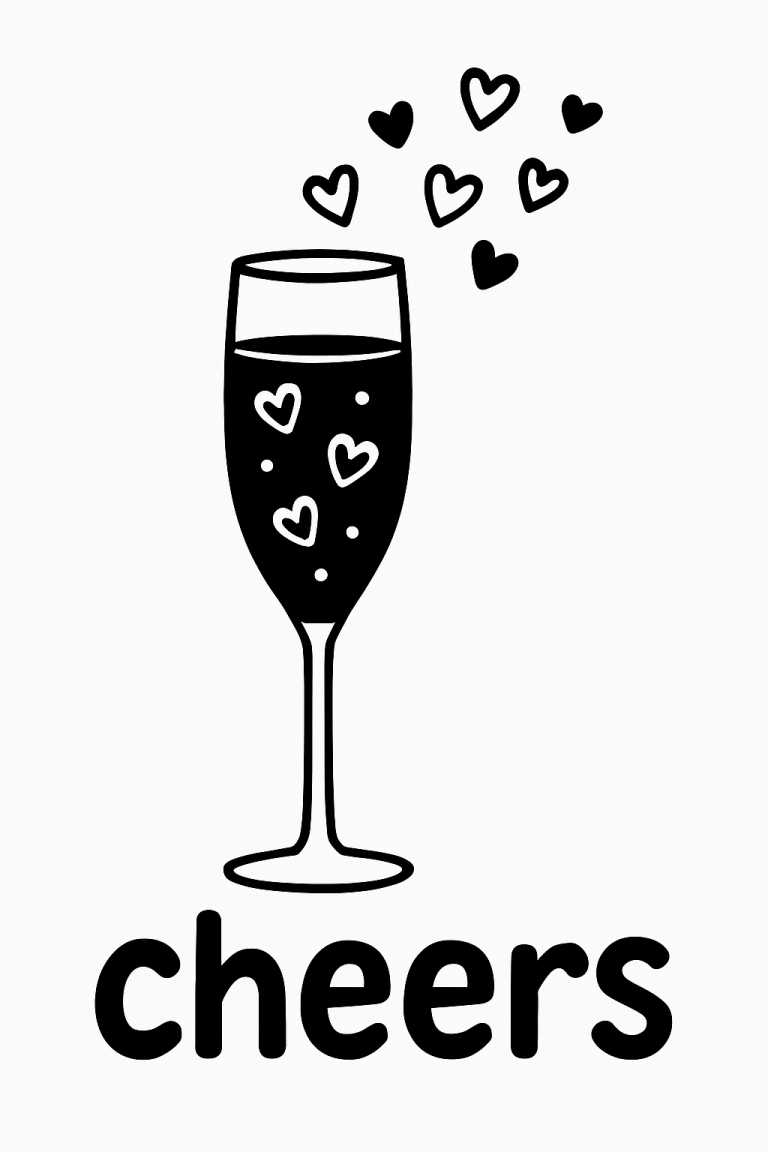 Champagne Glass - Instant Digital Download - svg, png, dxf, and eps files included! New Years, Wedding, Hearts