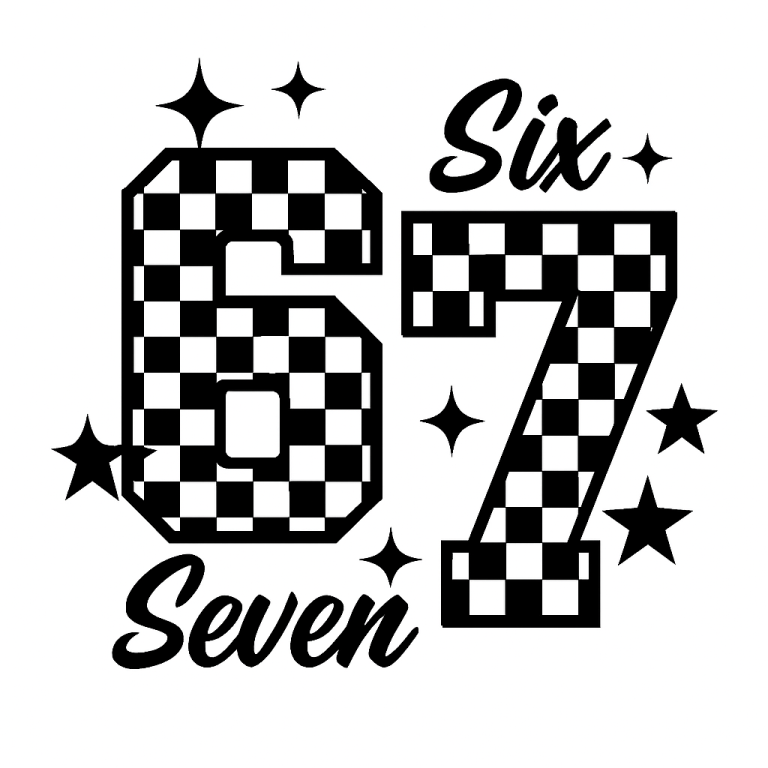 Checkered 67 Svg, 67 Checkered Png, 6 7 Checkered, 67 Cute Svg, Unique 67 Png, Six Seven, Six Seven Clipart, Trendy Svg, Digital Download